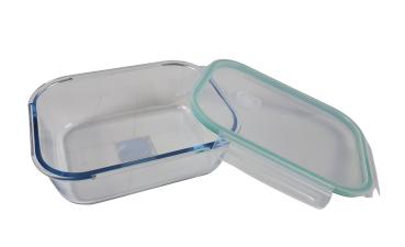 Preview: Frischhaltedose aus Glas mit Deckel eckig 2,26L